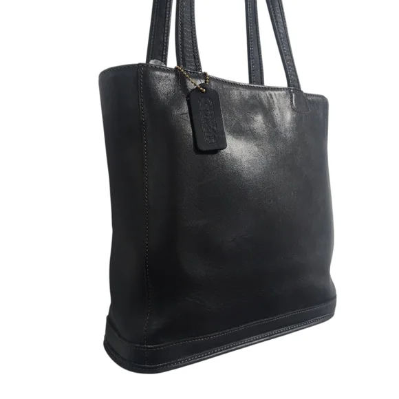Vintage 90's Coach Legacy Bleeker Black Glovetanned Leather Tote Shoulder Bag